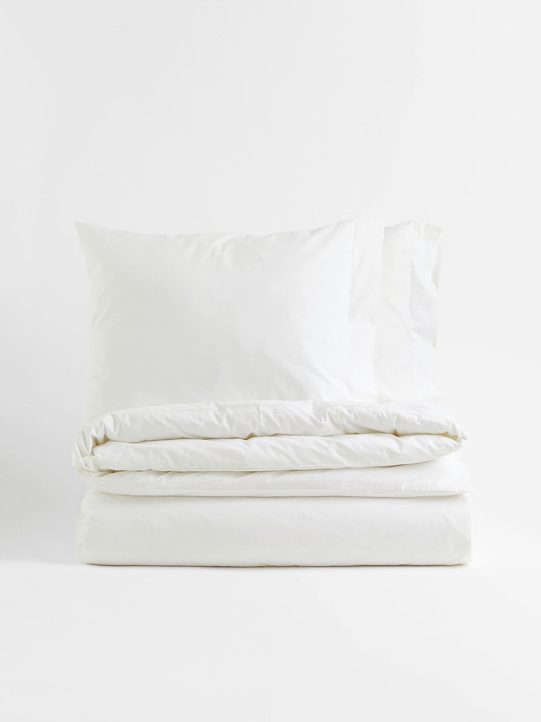 

H&M White Cotton Percale Double/king Duvet Cover Set