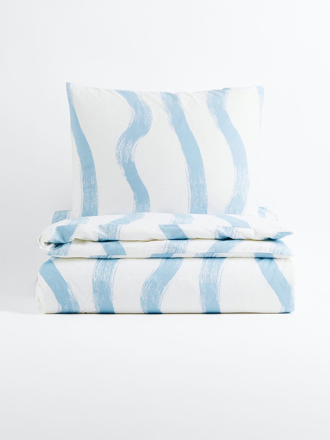 

H&M Blue & White Patterned Cotton Single Duvet Cover Set