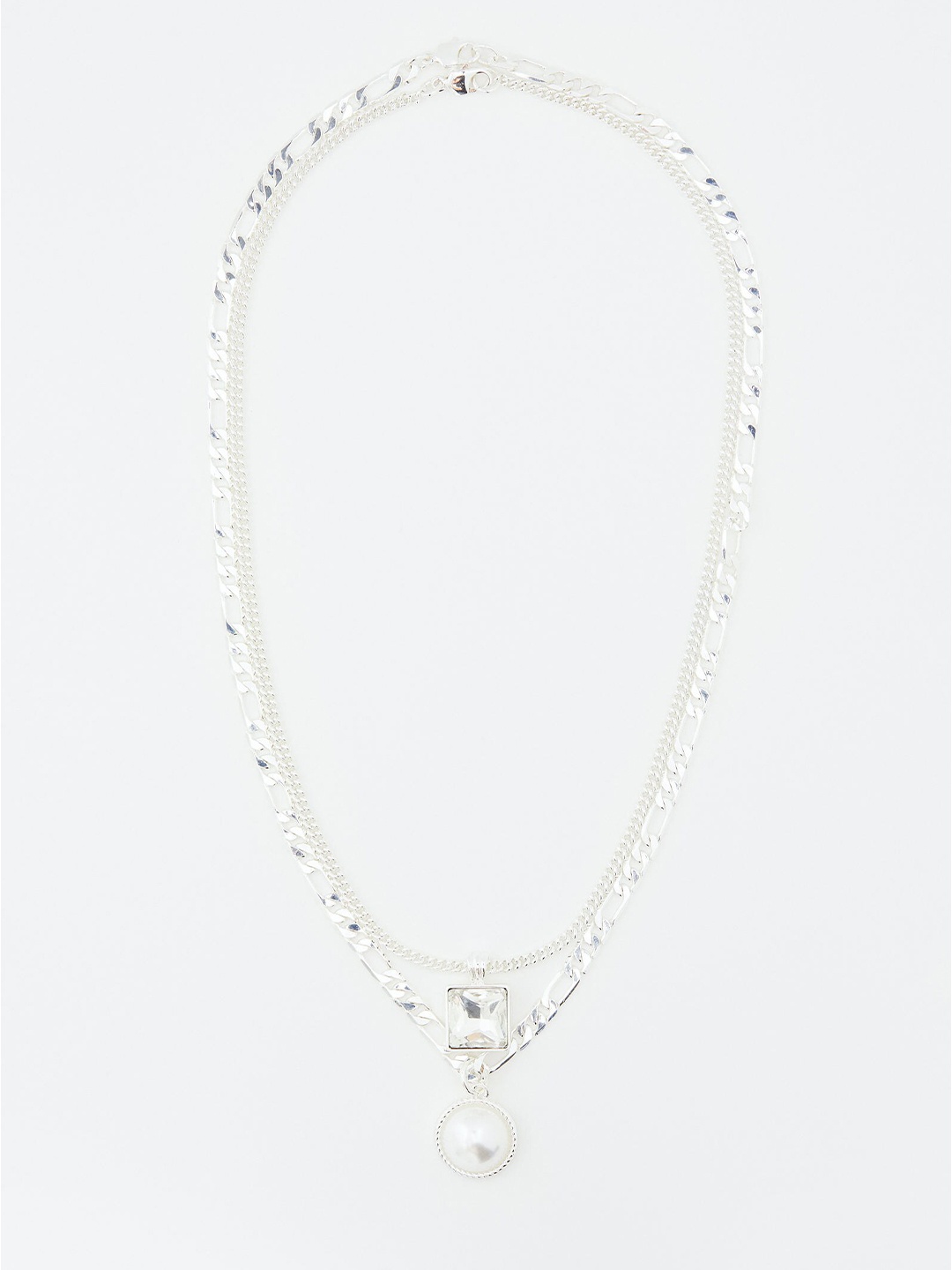 

H&M Men 2-Pack Pendant Necklaces, Silver
