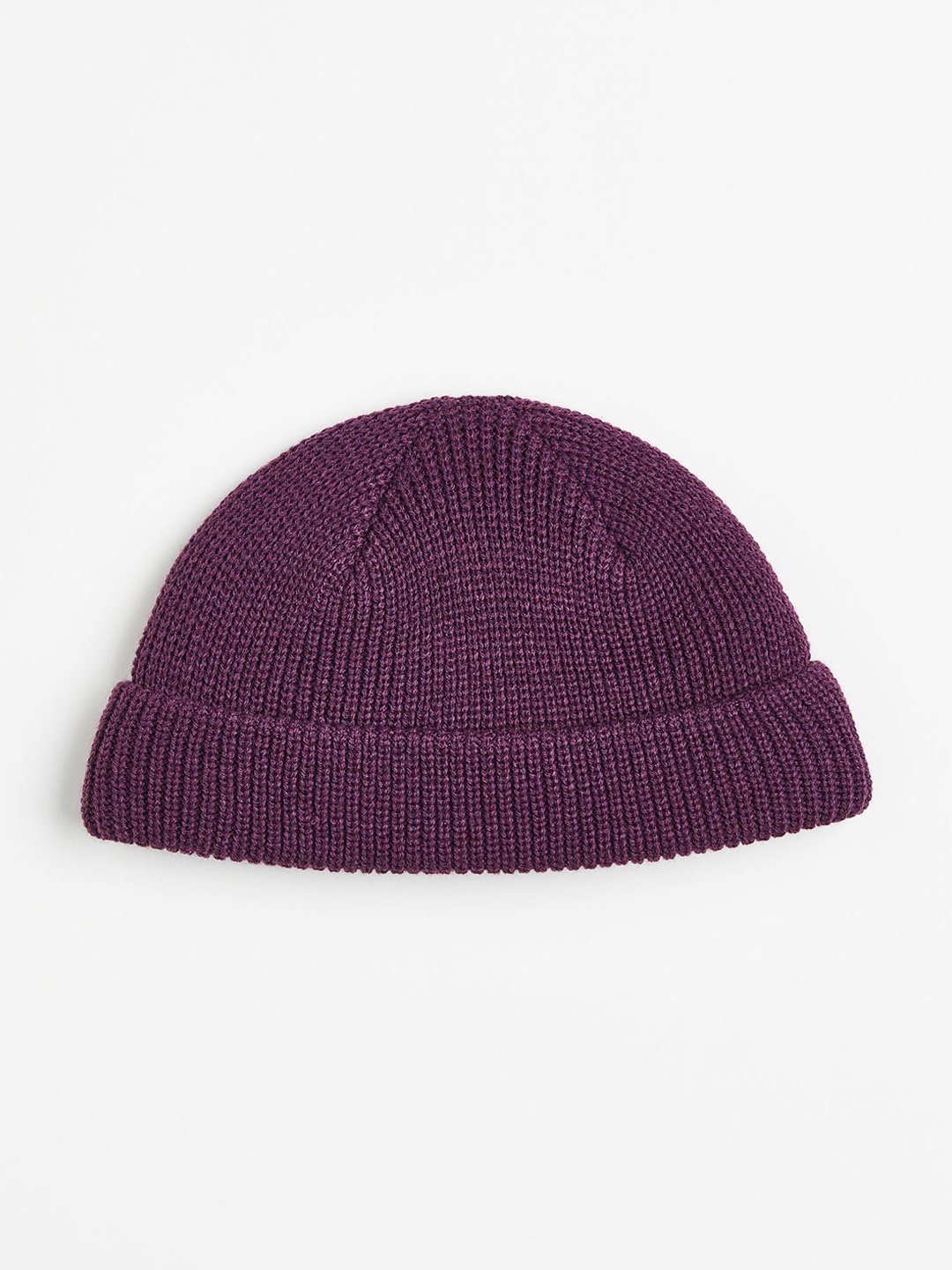 

H&M Men Rib-Knit Hat, Purple