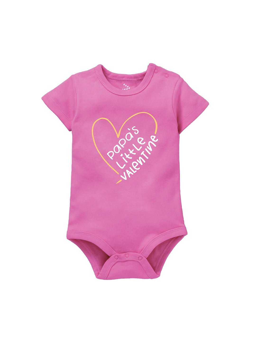 

Zeezeezoo Infants Papa's Valentine Printed Cotton Bodysuit, Pink