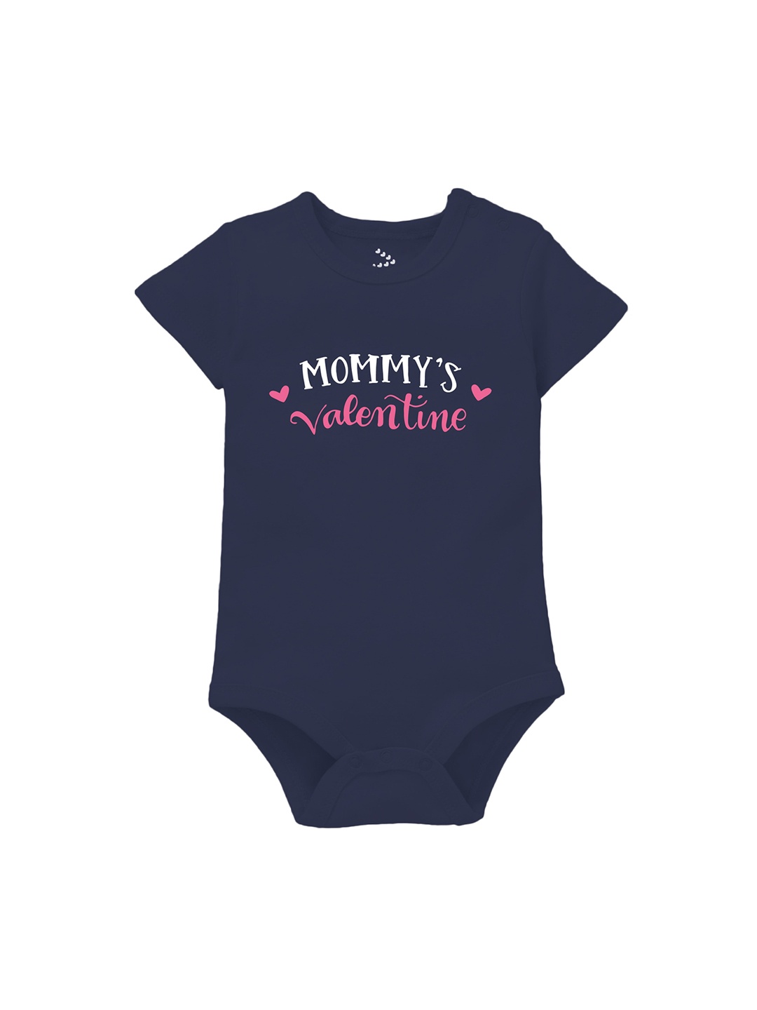 

Zeezeezoo Infants Mummy's Valentine Printed Cotton Bodysuit, Navy blue