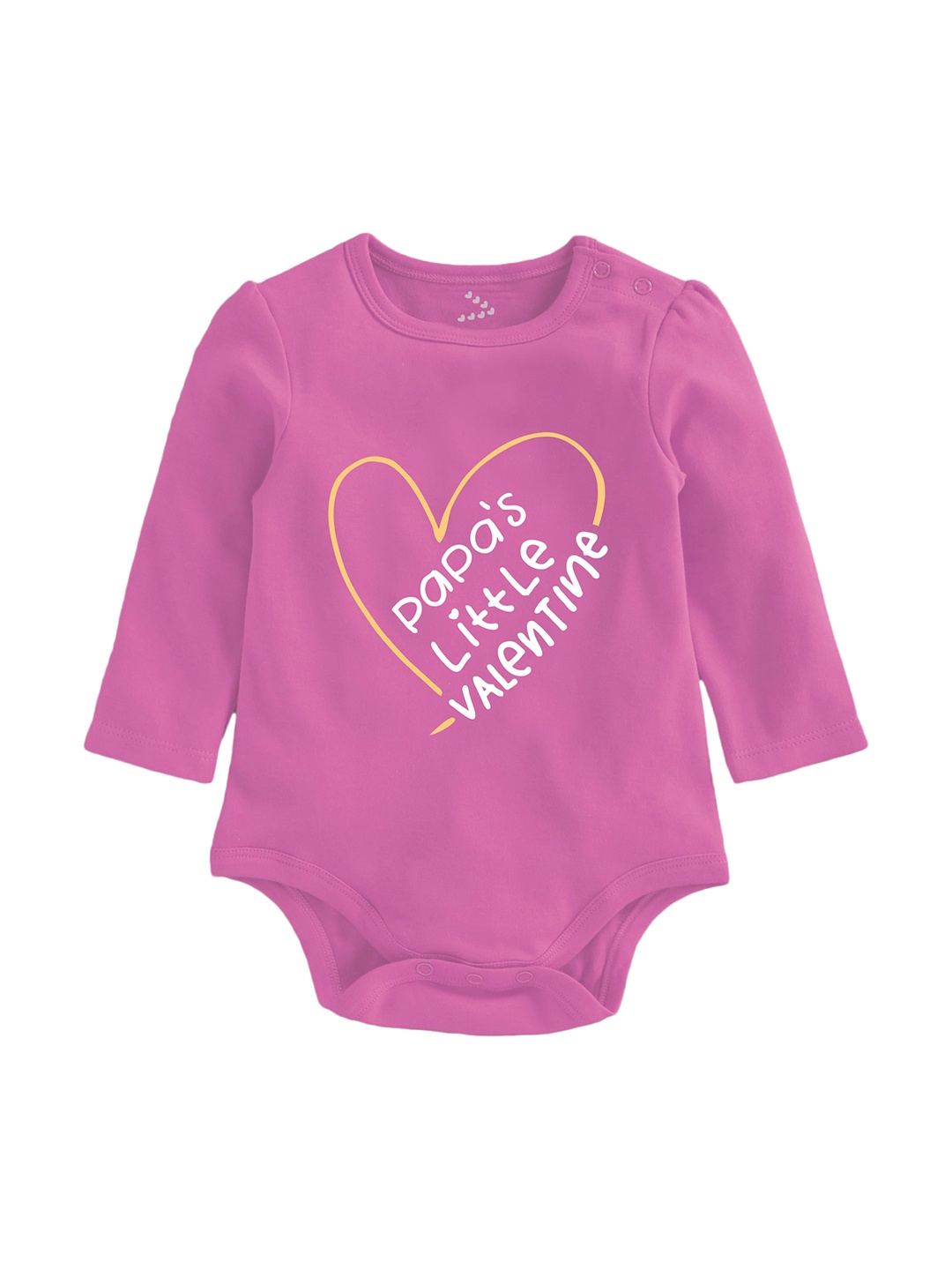

Zeezeezoo Infants Papa's Valentine Printed Cotton Bodysuit, Pink