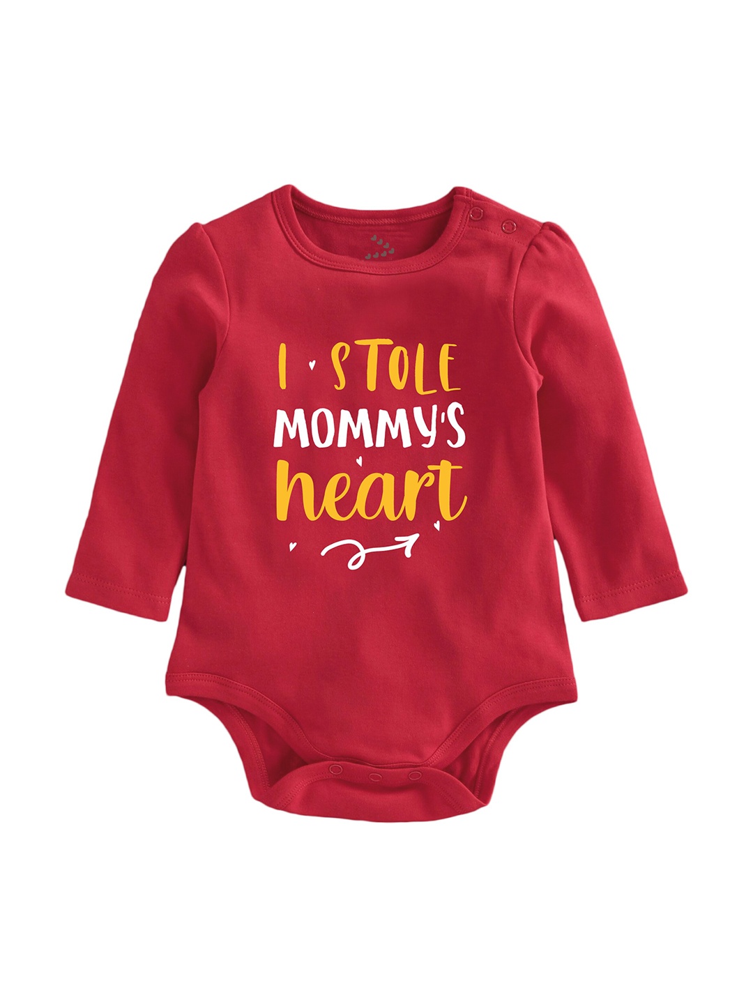 

Zeezeezoo Infants Valentine Stole Mommy's Heart Printed Cotton Bodysuit, Red
