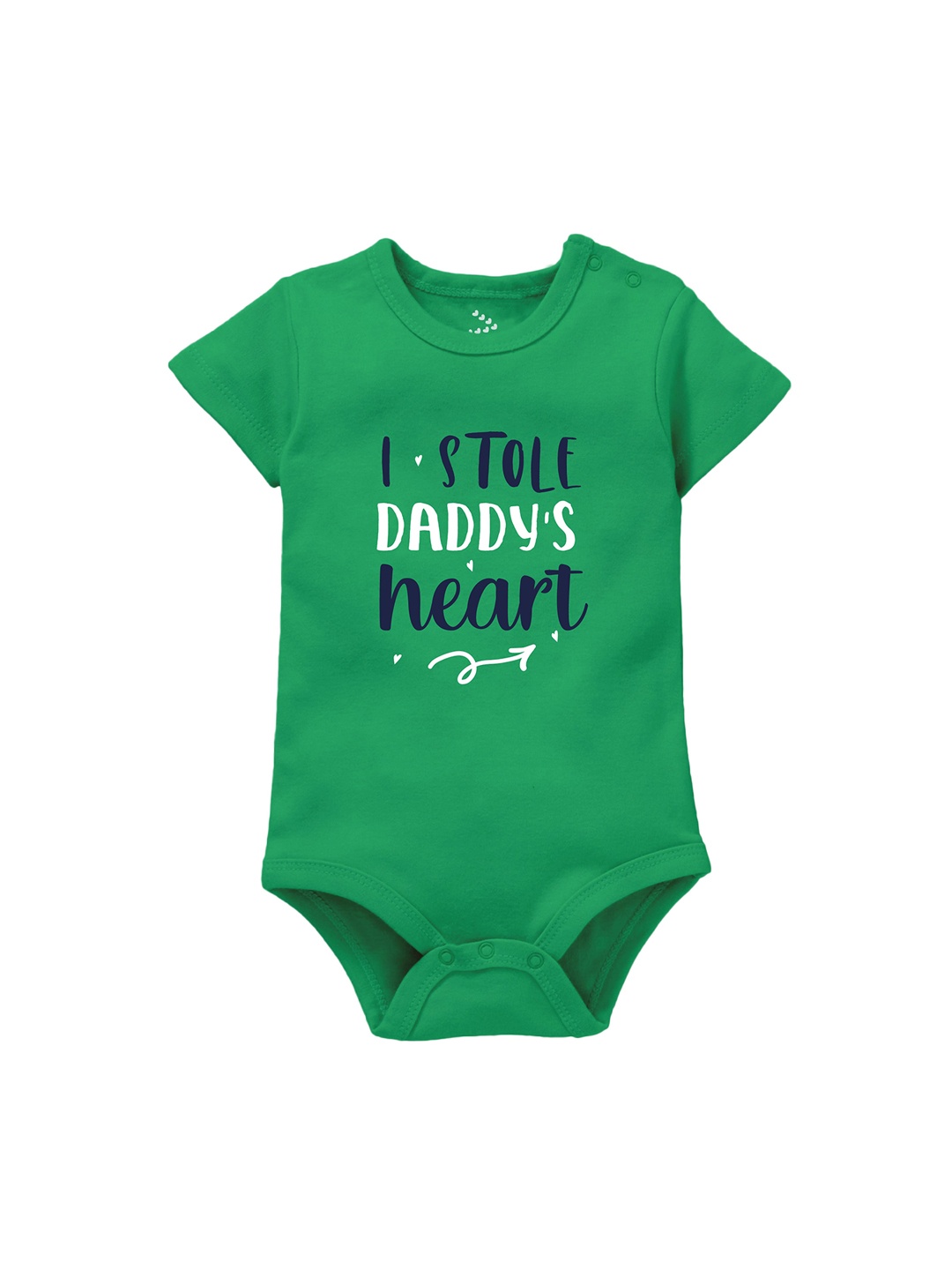 

Zeezeezoo Infants Valentine Stole Daddy's Heart Printed Cotton Bodysuit, Green