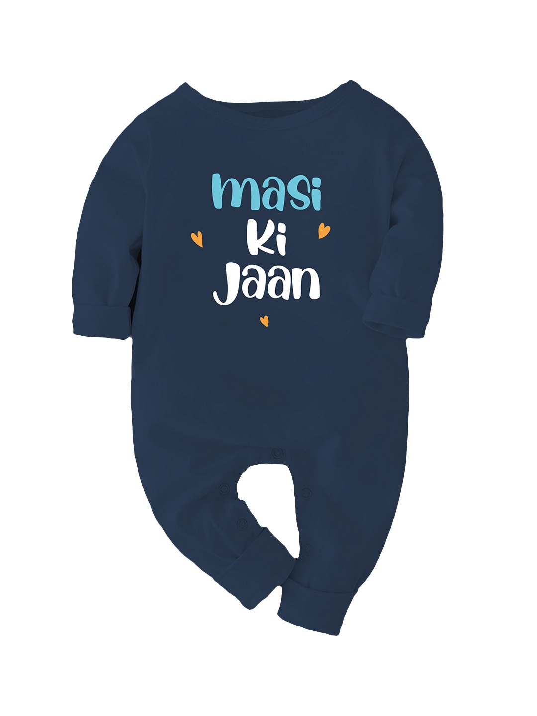

Zeezeezoo Infants Masi Ki Jaan Printed Pure Cotton Rompers, Navy blue