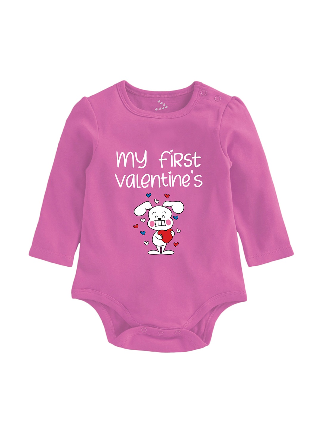 

Zeezeezoo Infants First Valentine Printed Cotton Bodysuit, Pink