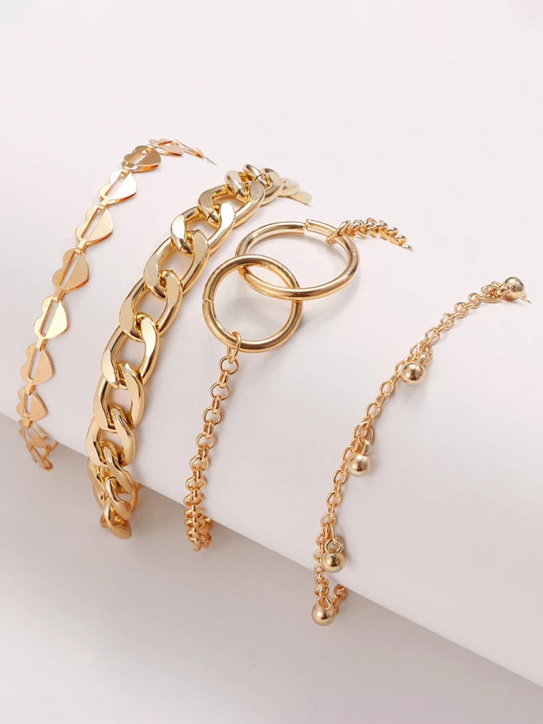 

Jewels Galaxy Women 4 Gold-Toned Gold-Plated Link Bracelet