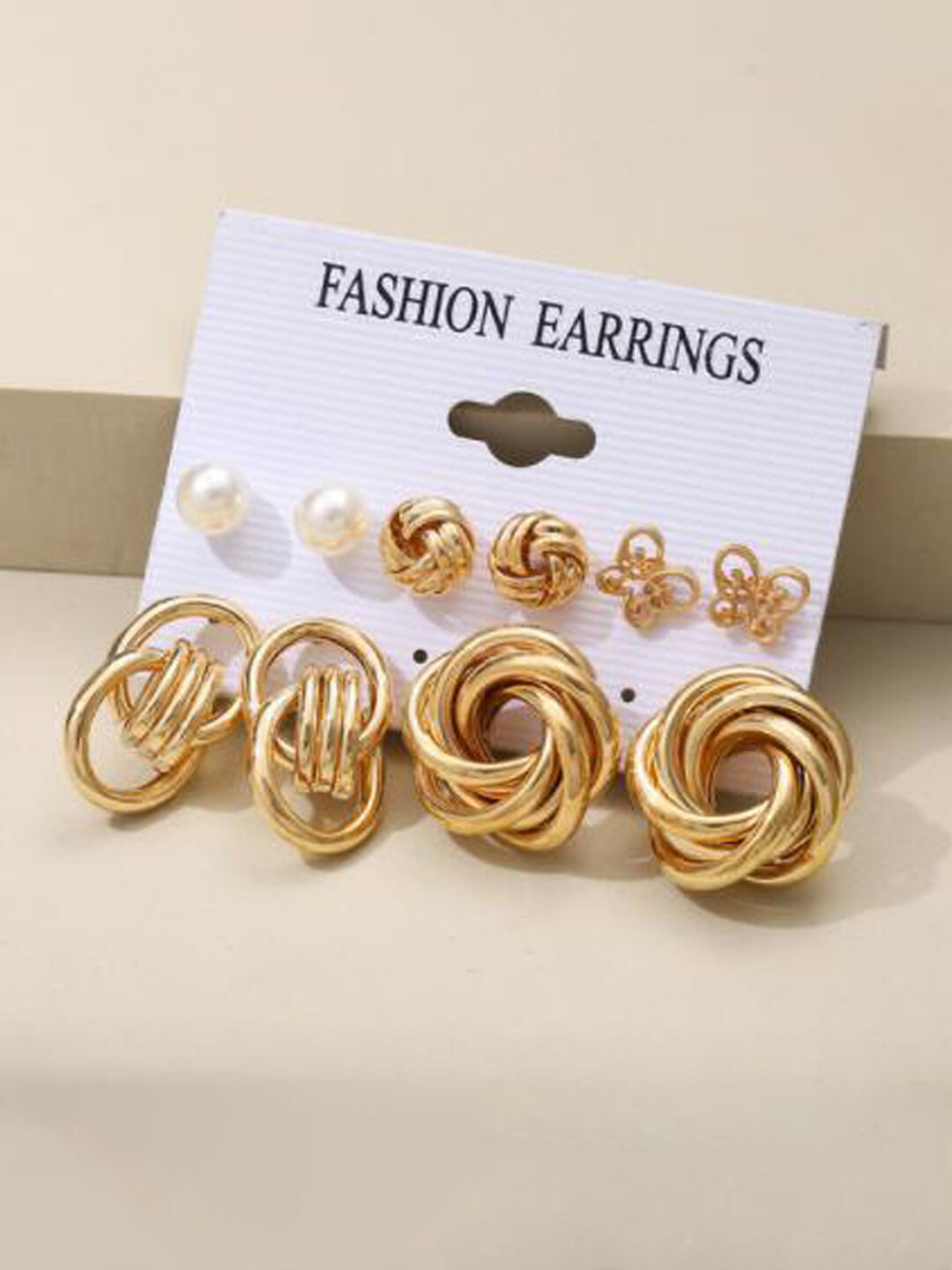 

Jewels Galaxy Set Of 5 Ear Rings Gold-Plated & Layered Necklace Jewellery Set
