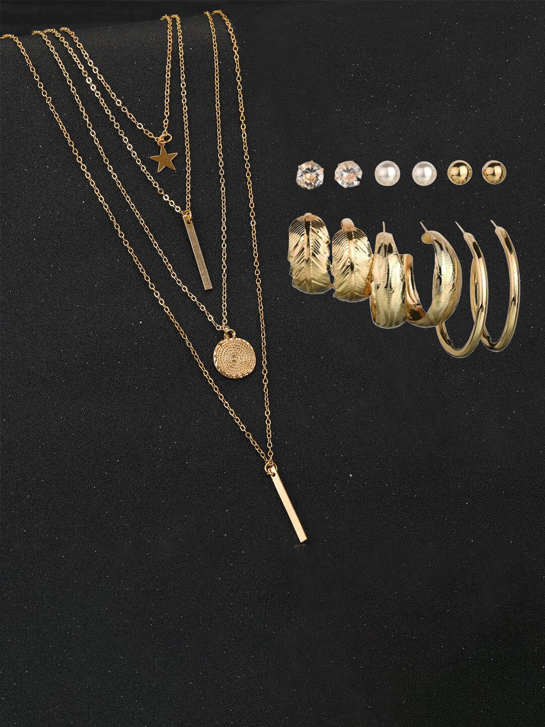 

Jewels Galaxy Gold-Plated Layered Jewellery Set