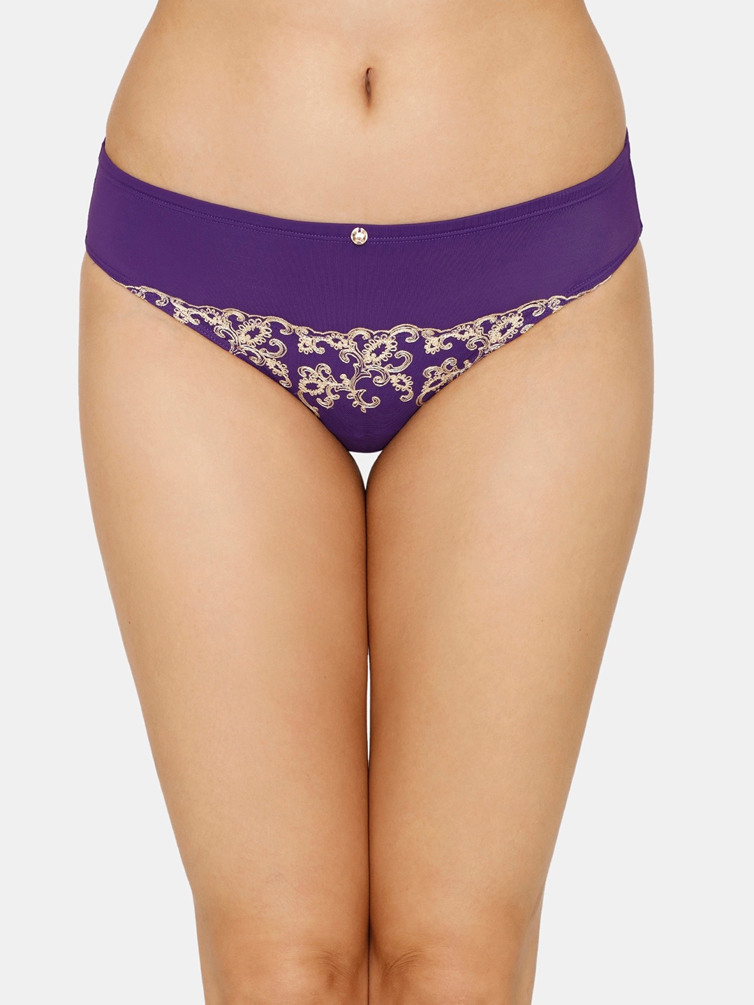 

Zivame Women Printed Bikini Briefs, Purple