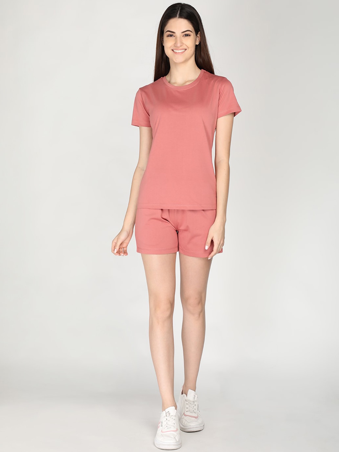 

Plagg Women Top With Shorts Co-Ords Set, Pink