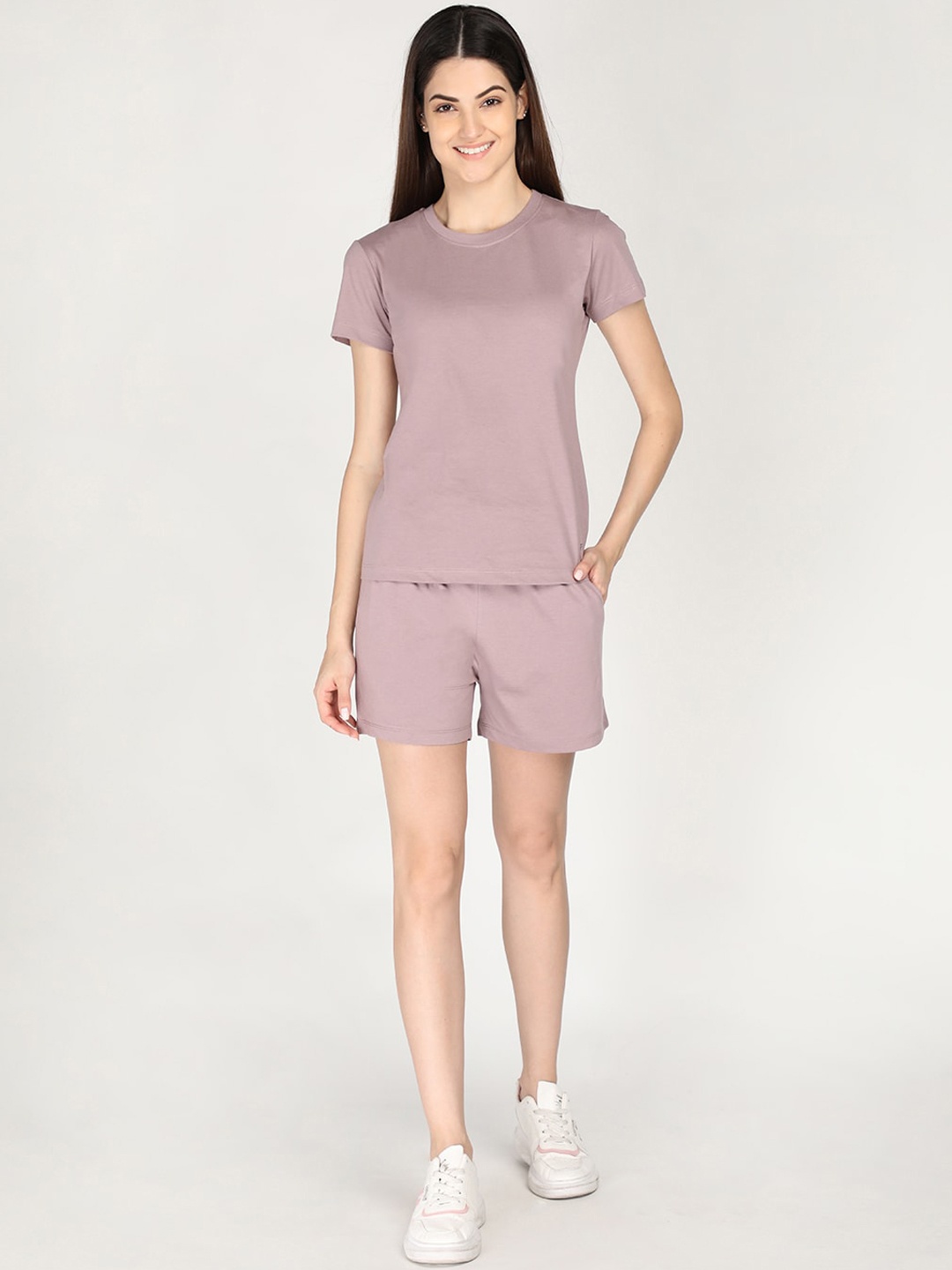 

Plagg Women Top With Shorts Co-Ords Set, Lavender