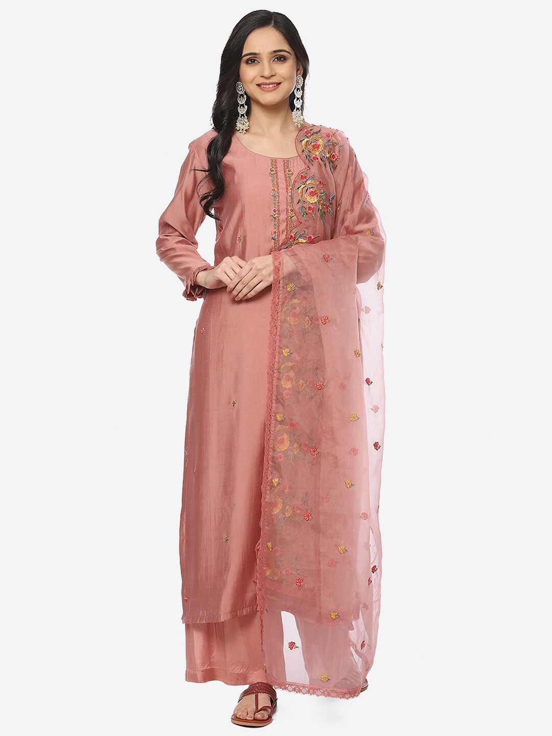 

Biba Embroidered Unstitched Dress Material, Lavender
