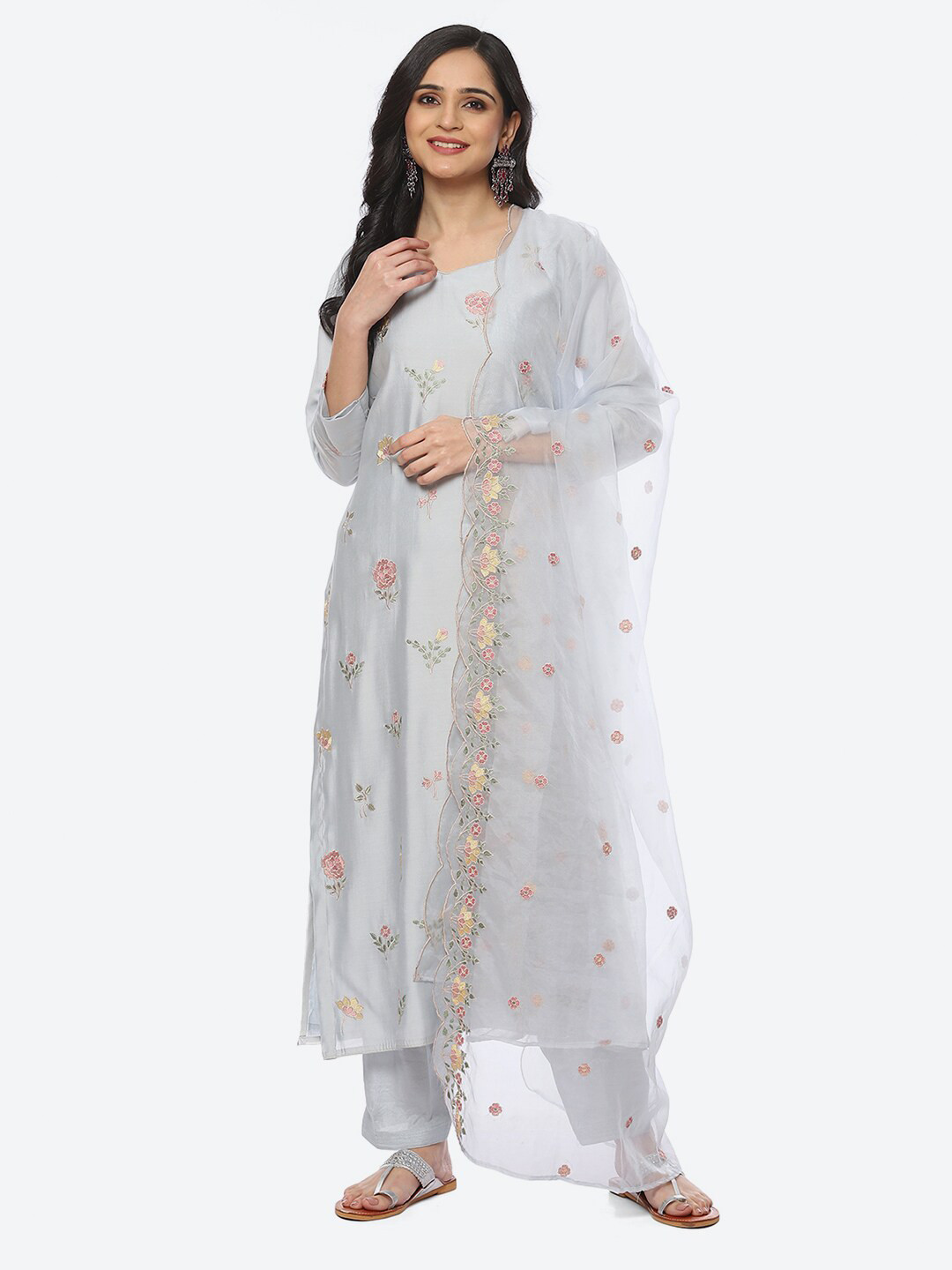 

Biba Embroidered Unstitched Dress Material, Blue