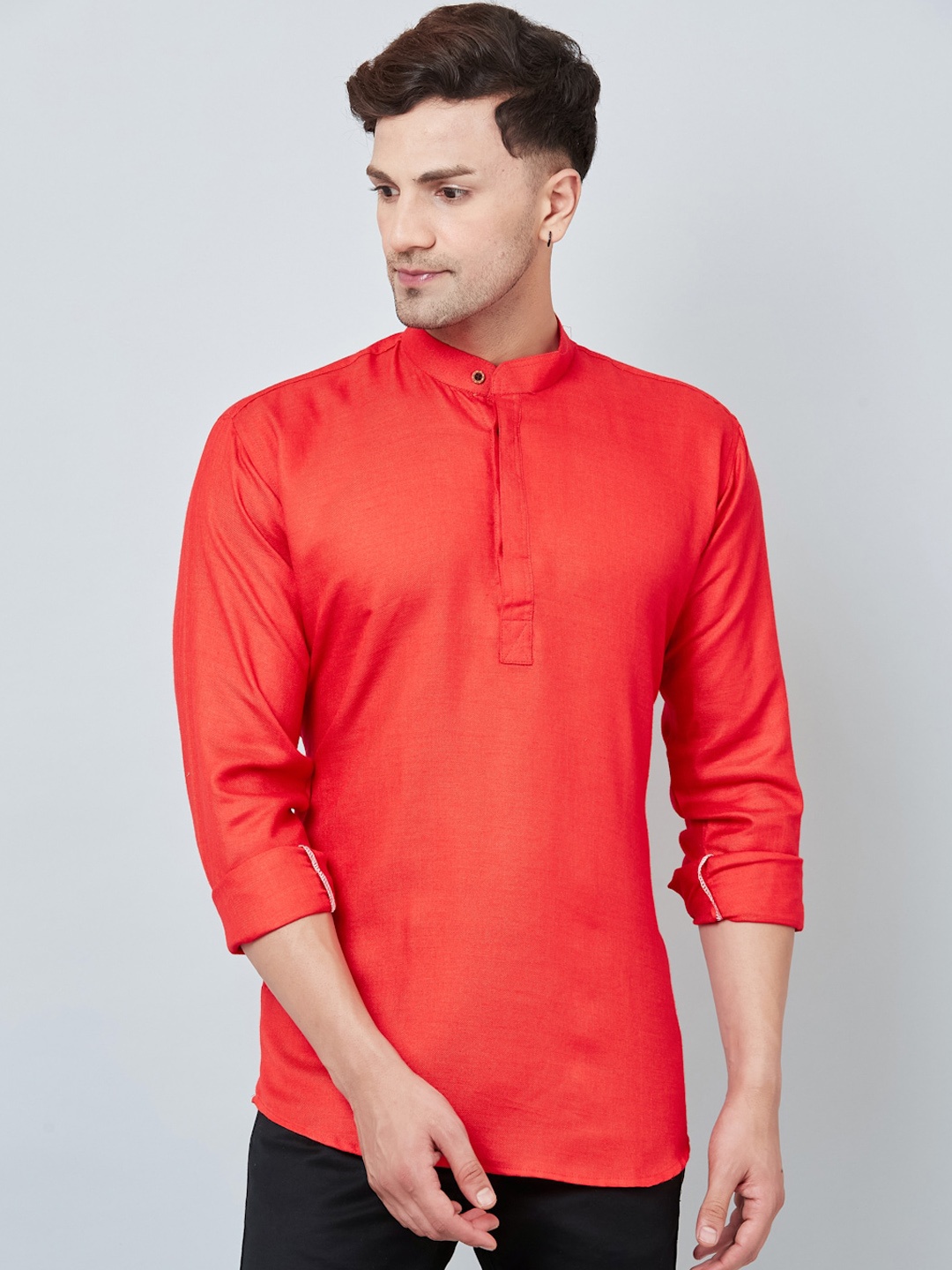 

Armaan Ethnic Men Linen Kurta, Red