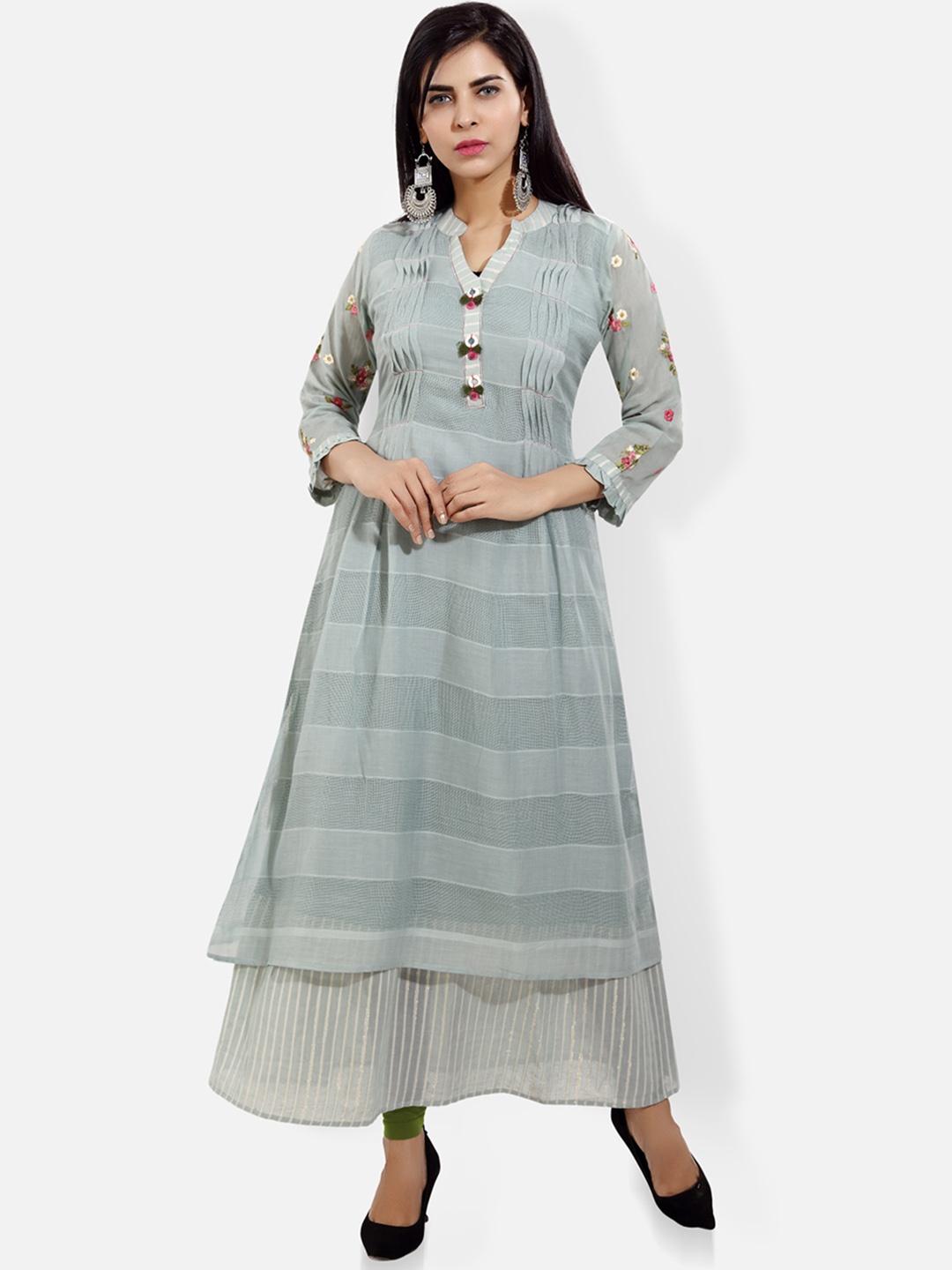 

FEMMIBELLA Women Printed Kurta, Grey