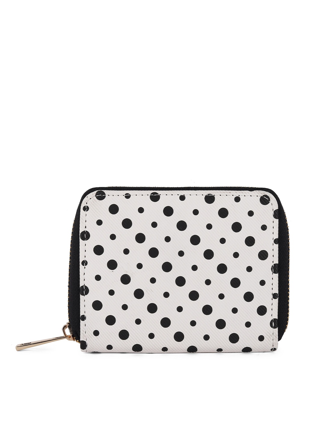 

TEAM 11 Women Geometric Printed Zip Around Wallet, White