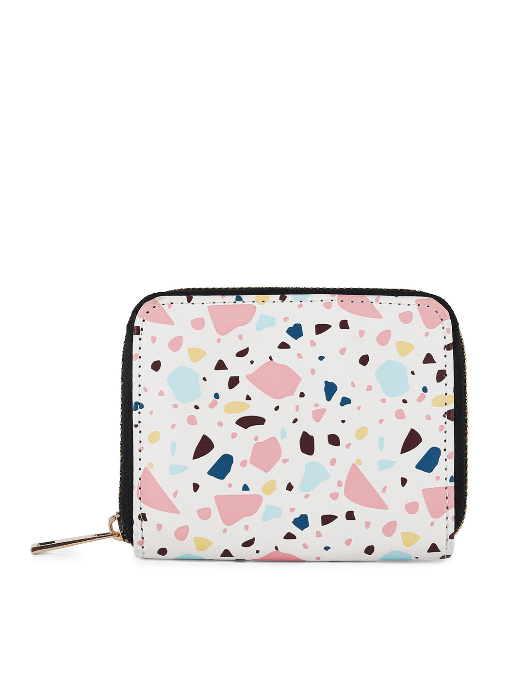 

TEAM 11 Women Abstract Printed Zip Around Wallet, White