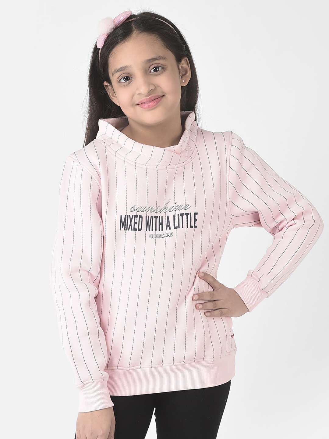 

Crimsoune Club Girls Striped Pullover Sweatshirt, Pink