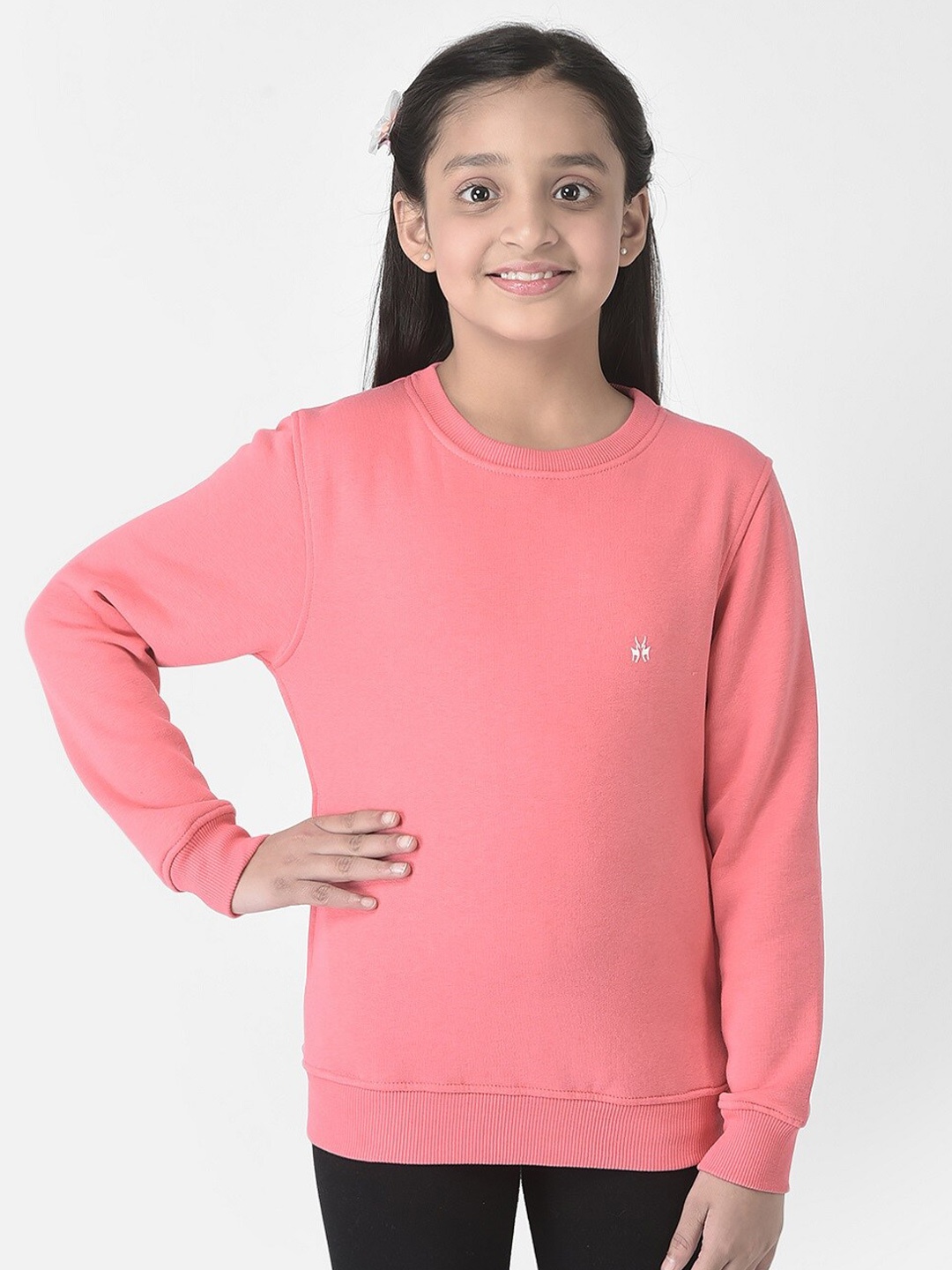 

Crimsoune Club Girls Solid Pullover Sweatshirt, Pink