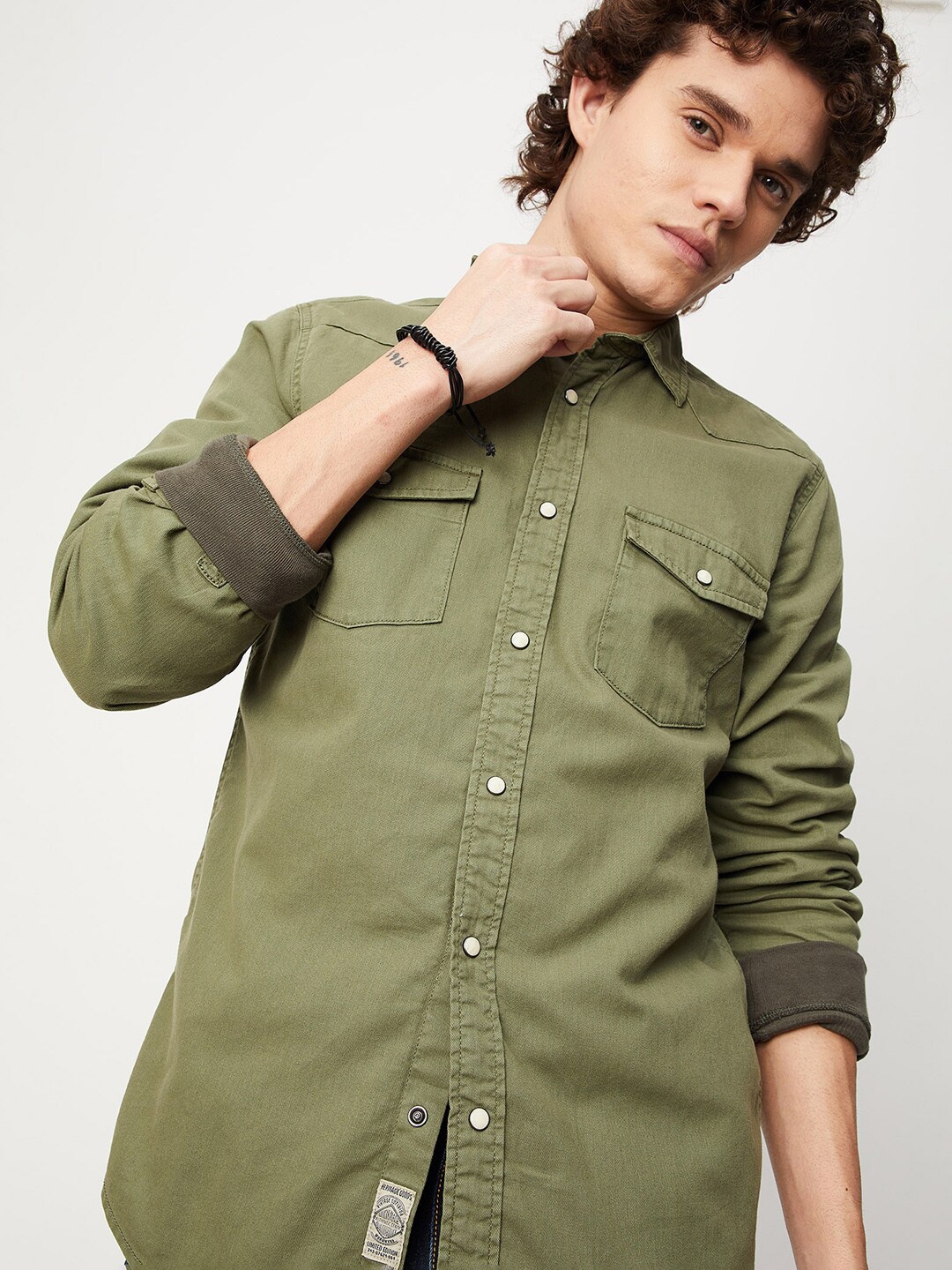 

max Men Casual Shirt, Green