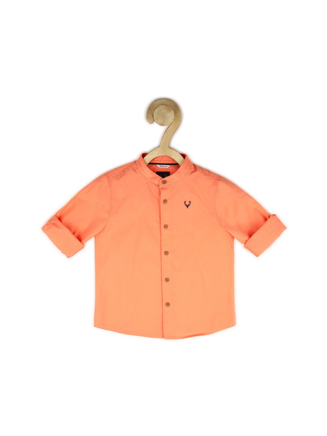 

Allen Solly Junior Boys Solid Collarless Casual Cotton Shirt, Peach