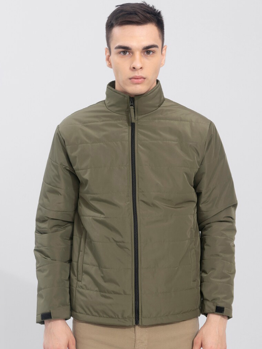 

Snitch Men Long Sleeves Puffer Jacket, Olive