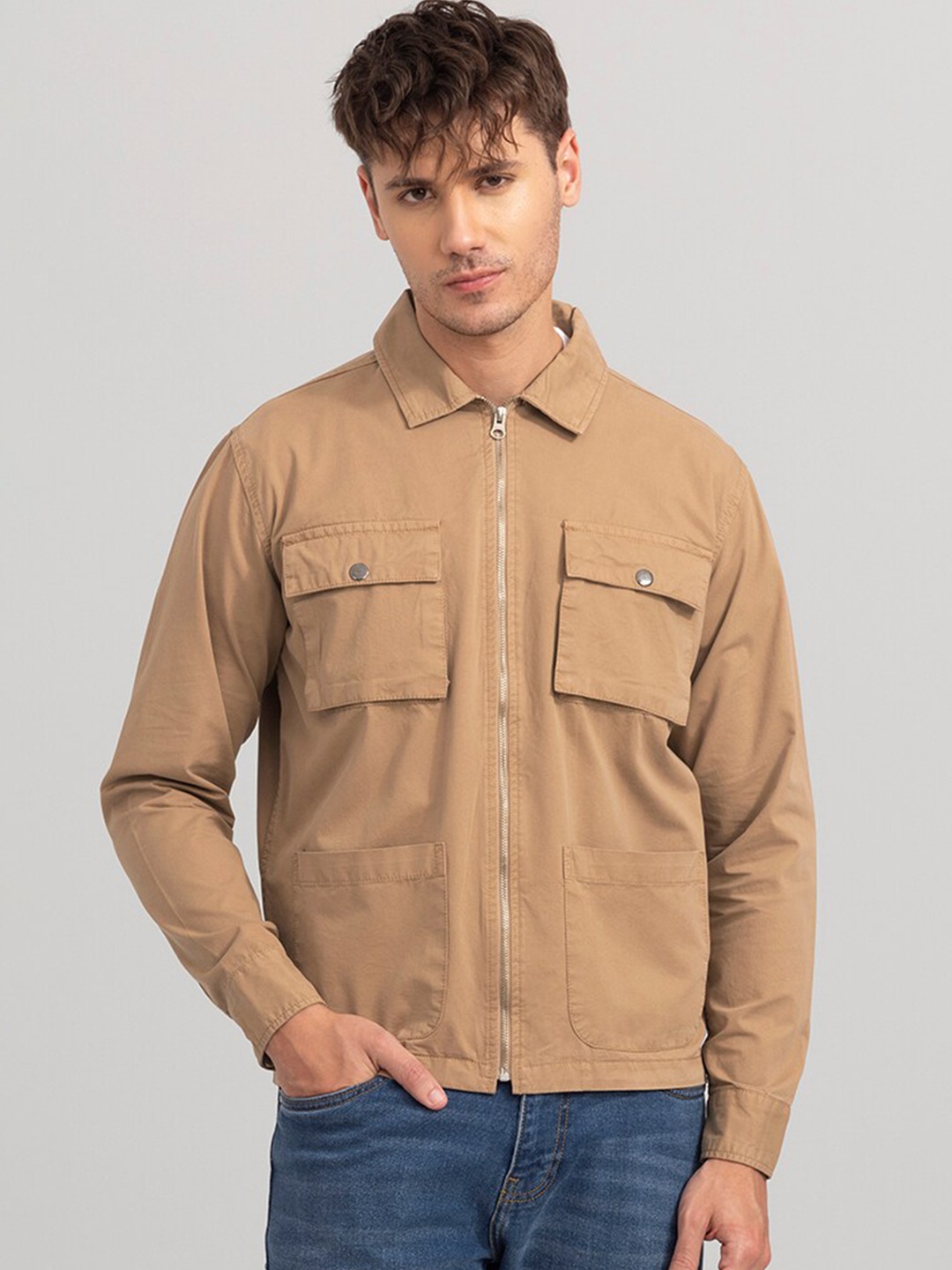 

Snitch Men Cotton Tailored Jacket, Khaki