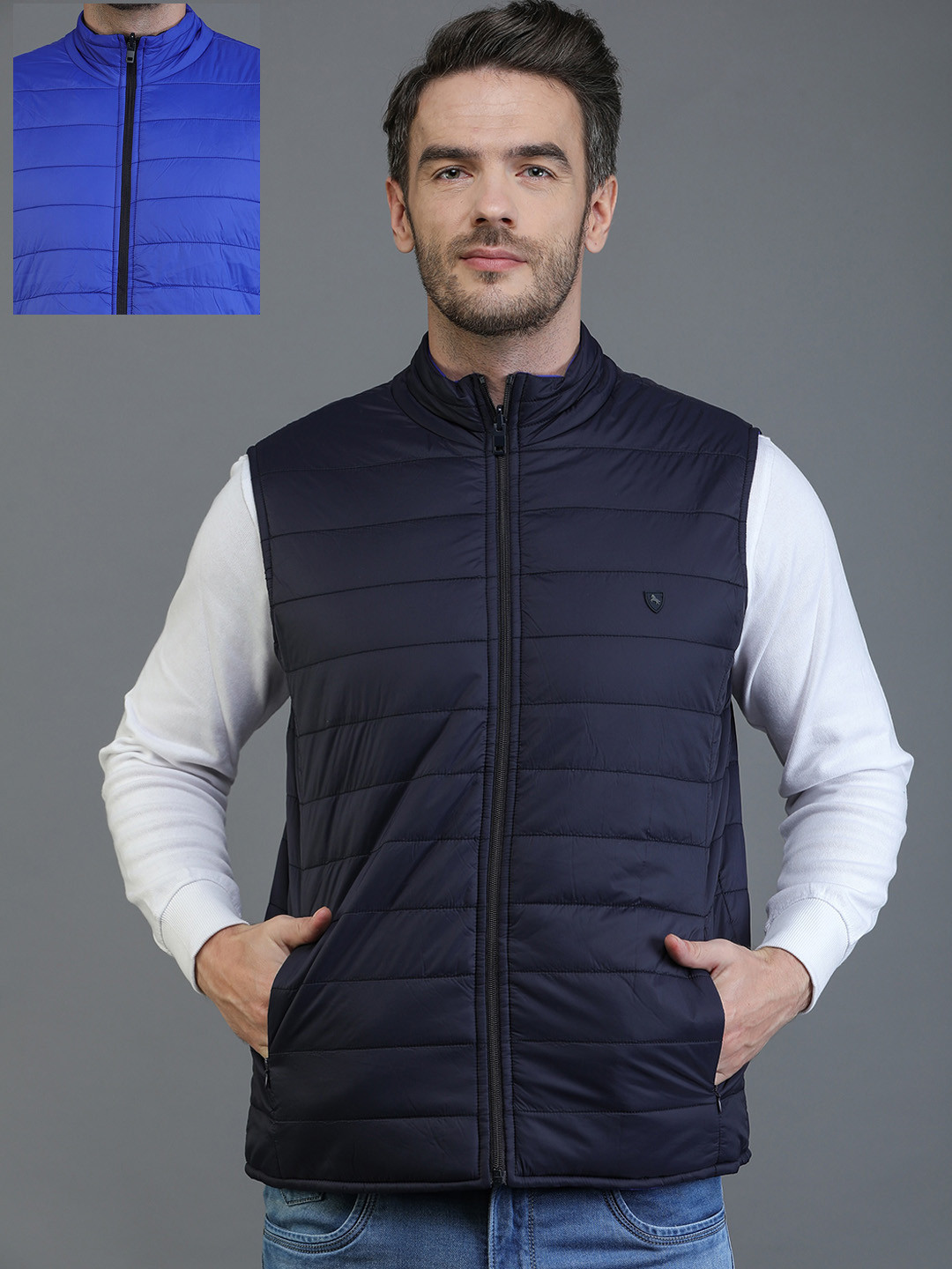 

TQS Men Reversible Padded Jacket, Navy blue