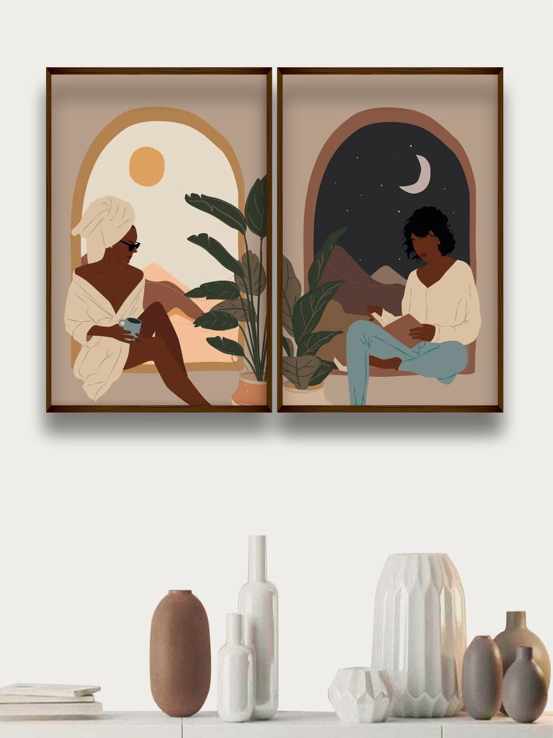 

The Art House Brown & Black Abstract Printed Framed Wall Painting