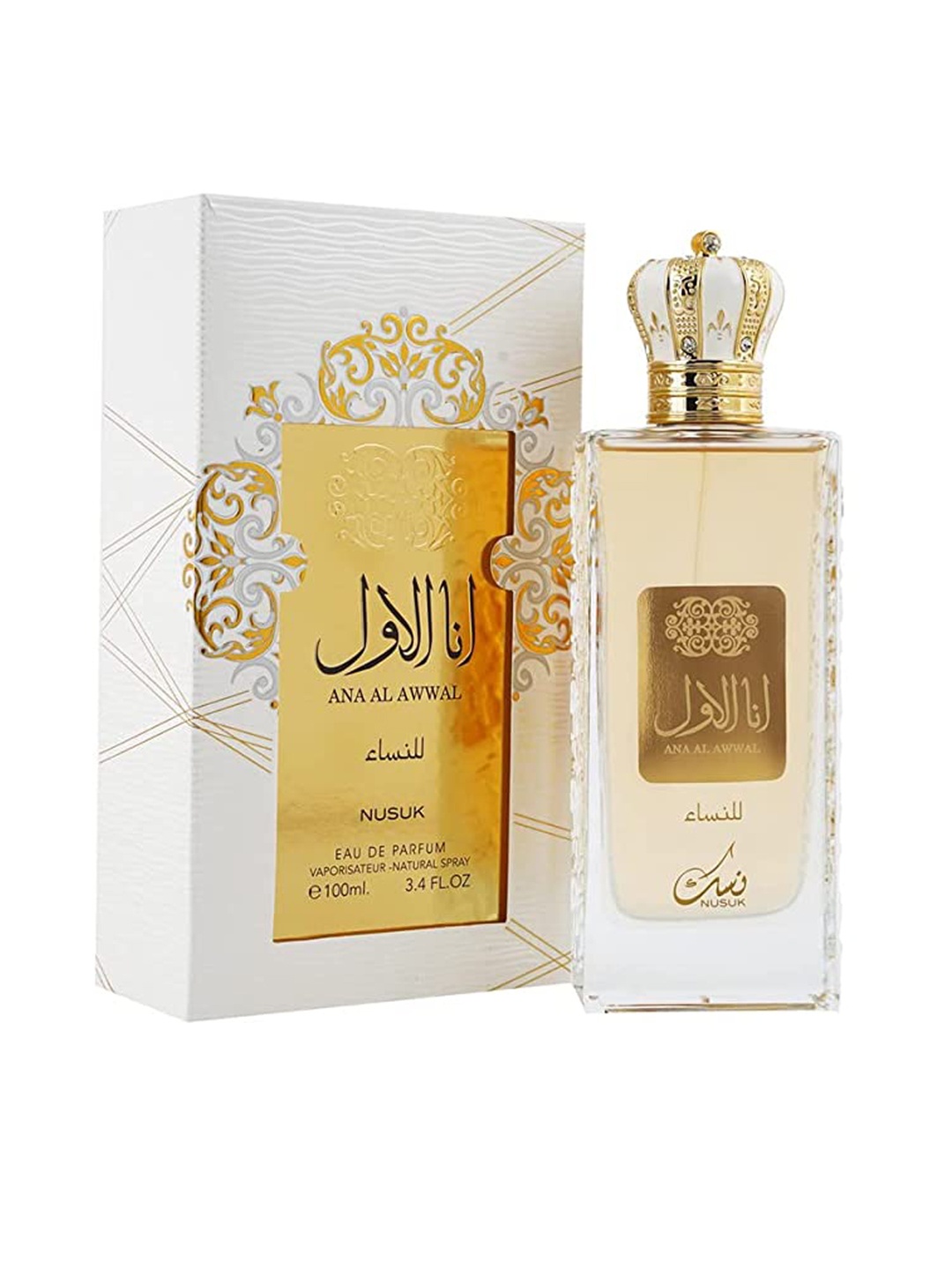 

NUSUK Women Ana Al Awwal Eau De Parfum 100 ml, Gold