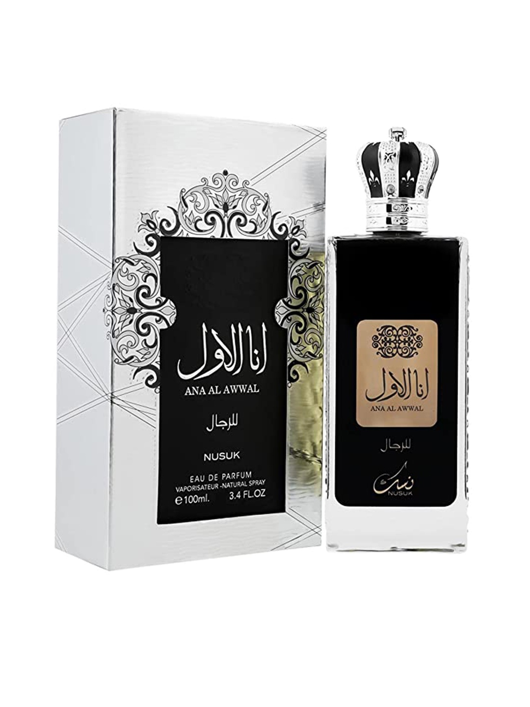

NUSUK Men Ana Al Awwal Eau De Parfum 100 ml, Silver