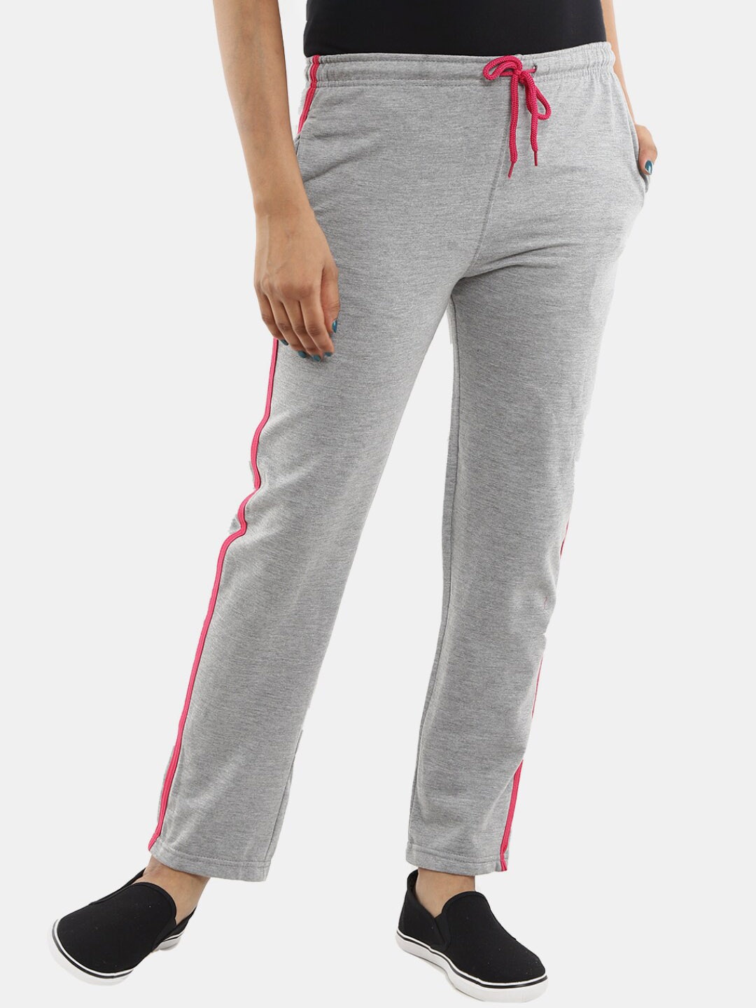 

V-Mart Women Fleece Track Pants, Grey melange