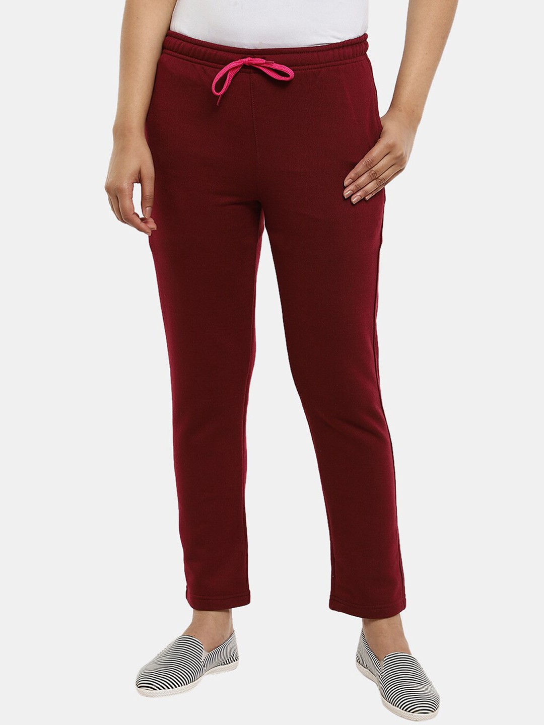 

V-Mart Women Cotton Spun Fleece Track Pants, Maroon