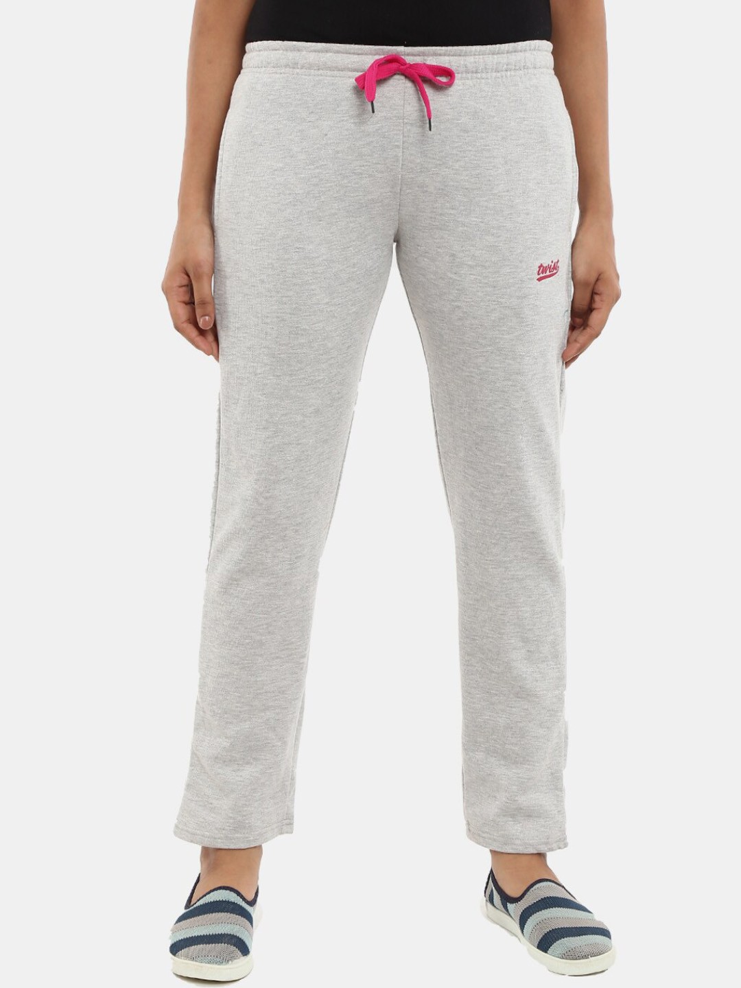 

V-Mart Women Solid Fleece Track Pant, Grey melange