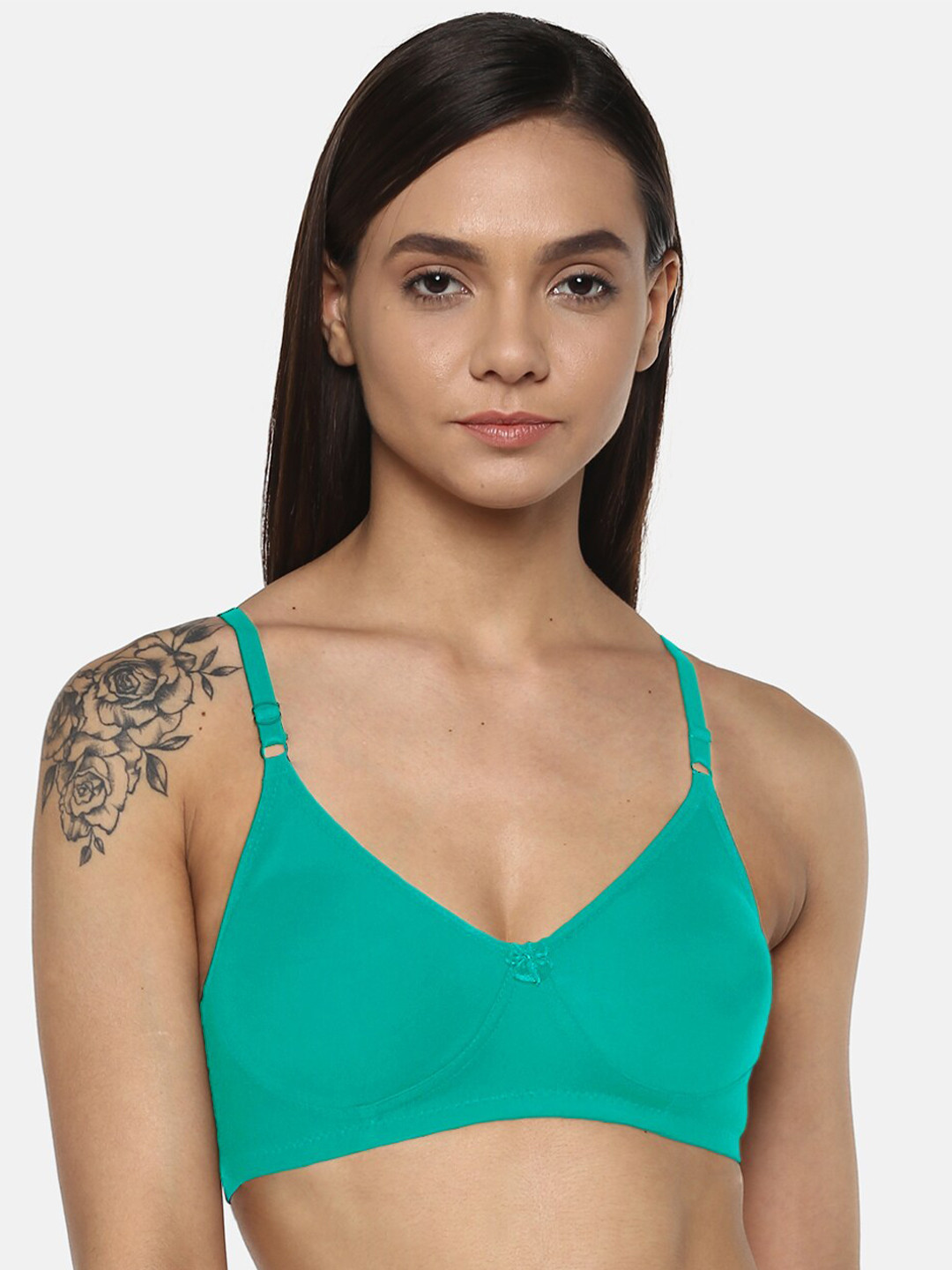 

Leading Lady Cotton Non Padded Full Coverage T-shirt Bra, Green