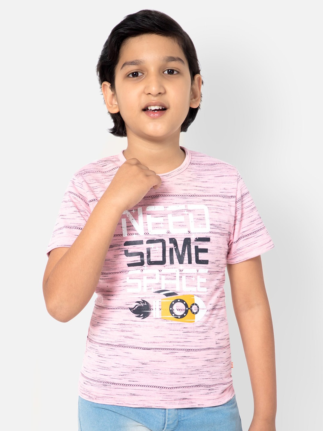 

Bodycare Kids Boys Round Neck Typography Printed Cotton T-shirt, Pink