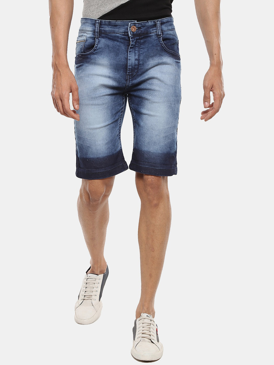 

V-Mart Men Washed Denim Shorts, Blue