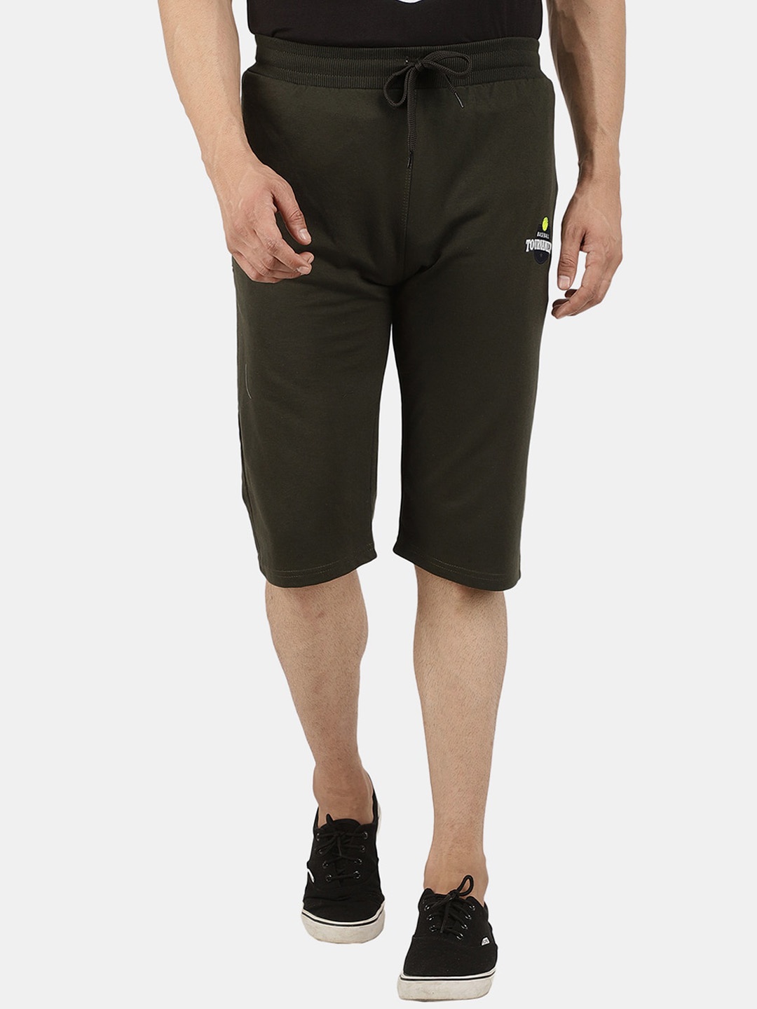 

V-Mart Men Cotton Shorts, Olive
