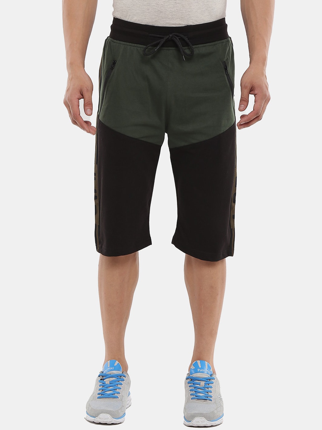

V-Mart Men Cotton Sports Shorts, Olive