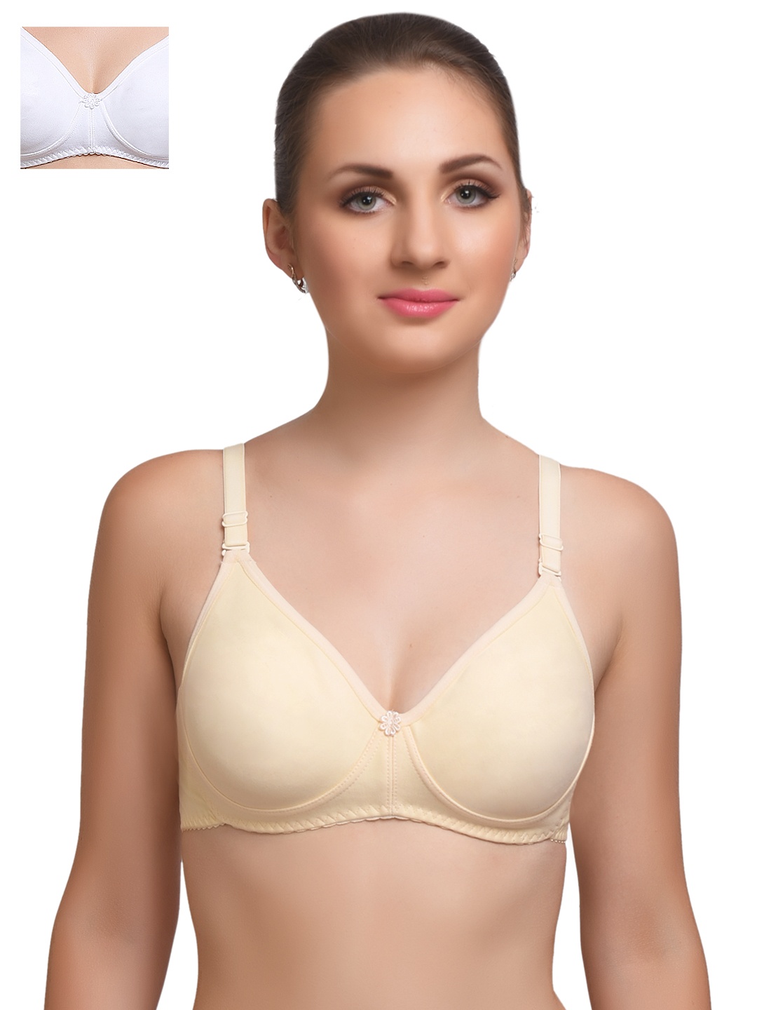 

Lady Lyka Pack of 2 Full-Coverage Bras, White