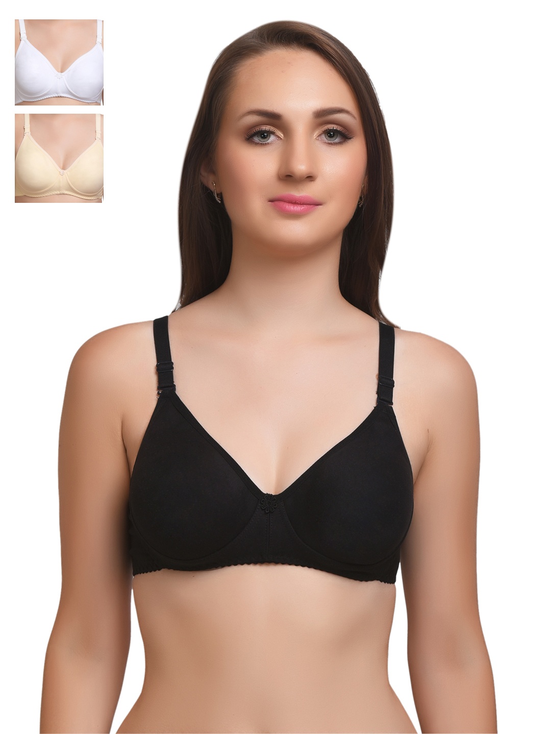 

Lady Lyka Pack of 3 Full-Coverage Non-Padded Bras I-TOUCH, White