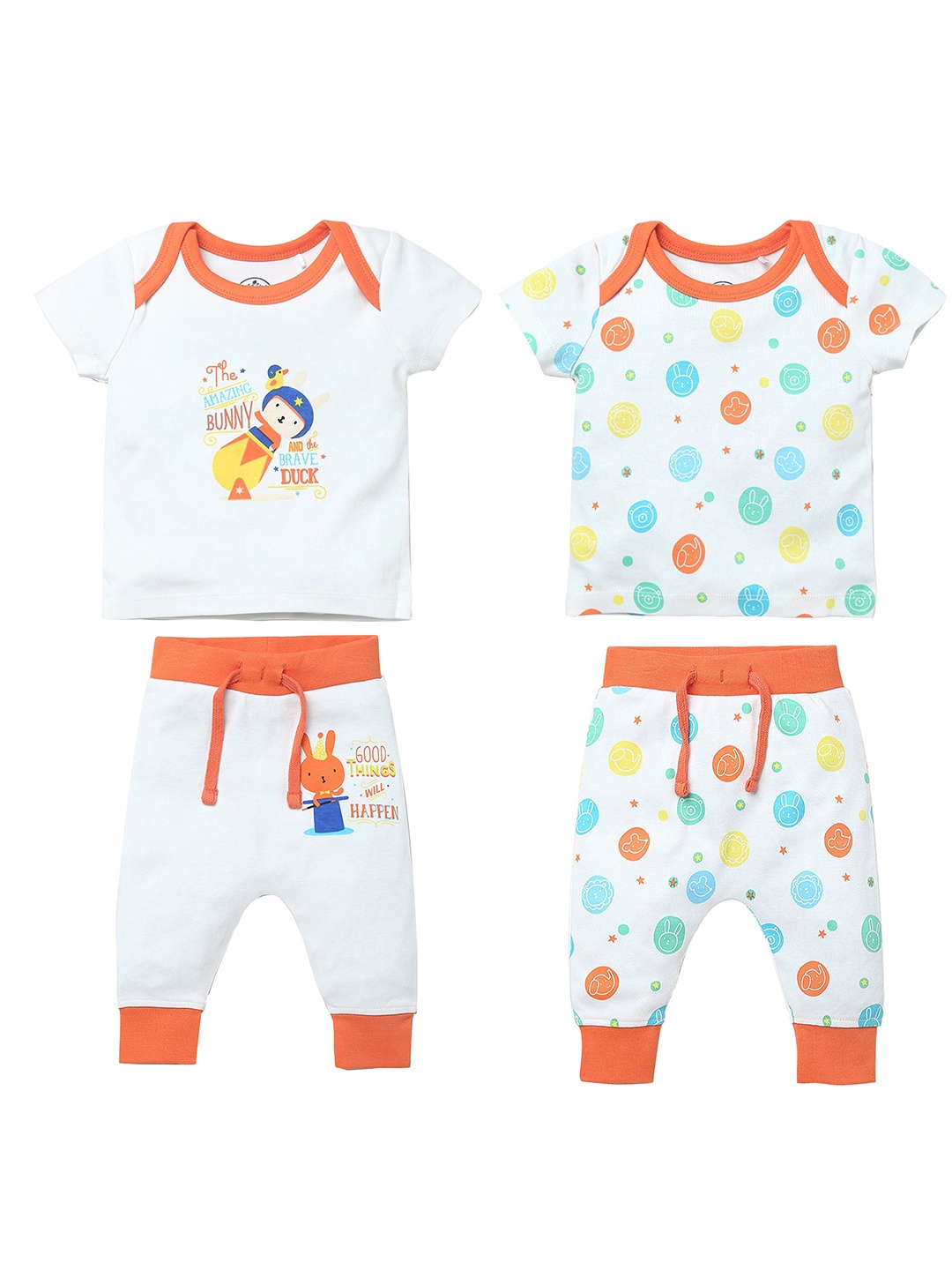 

JusCubs Boys Pack of 2 Printed Top with Pyjamas, White