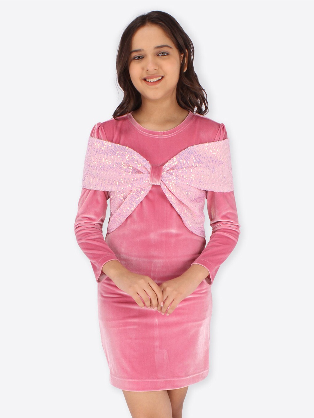 

CUTECUMBER Pink Velvet T-shirt Dress