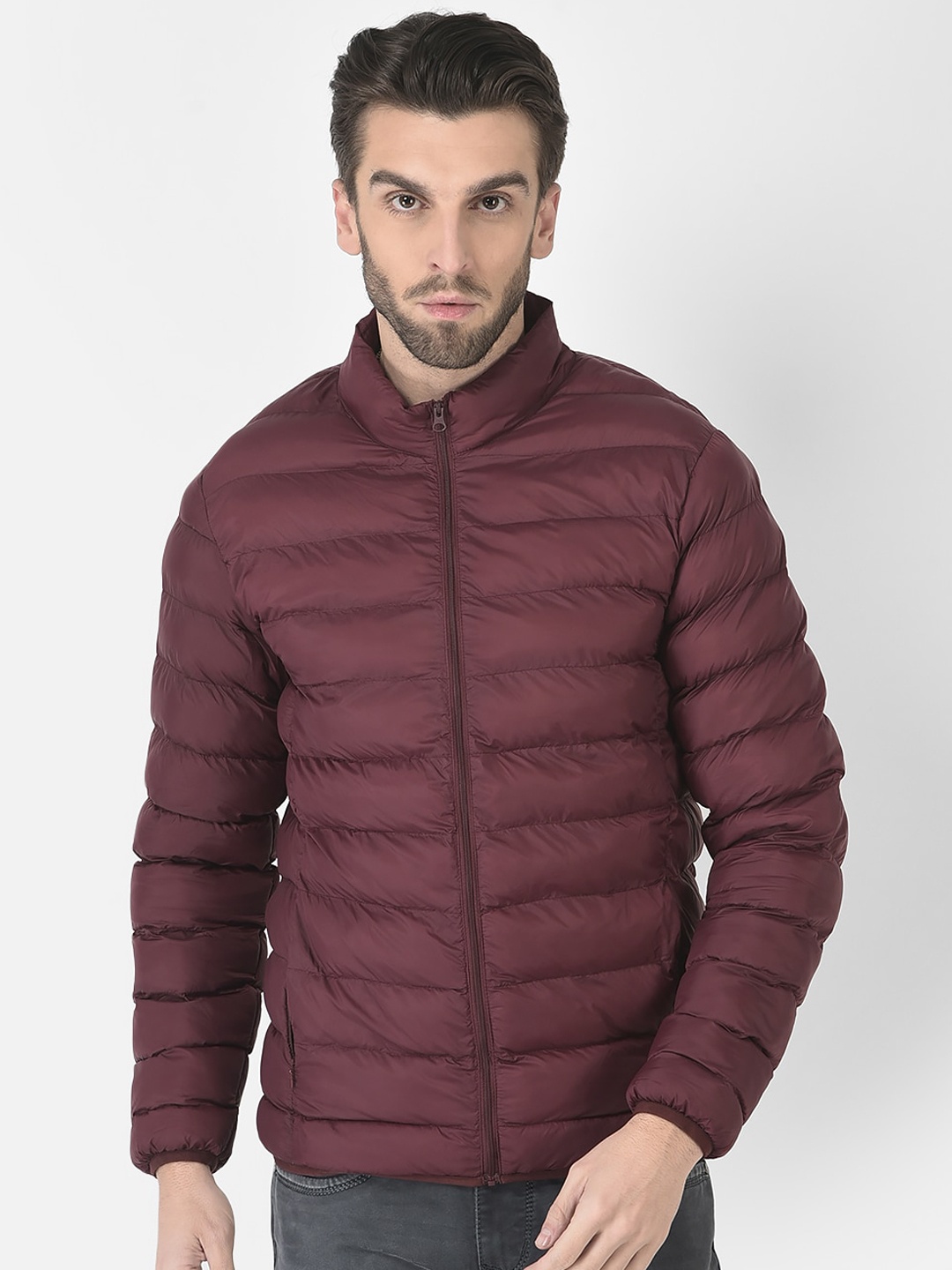 

Crimsoune Club Men Solid Puffer Jacket, Purple