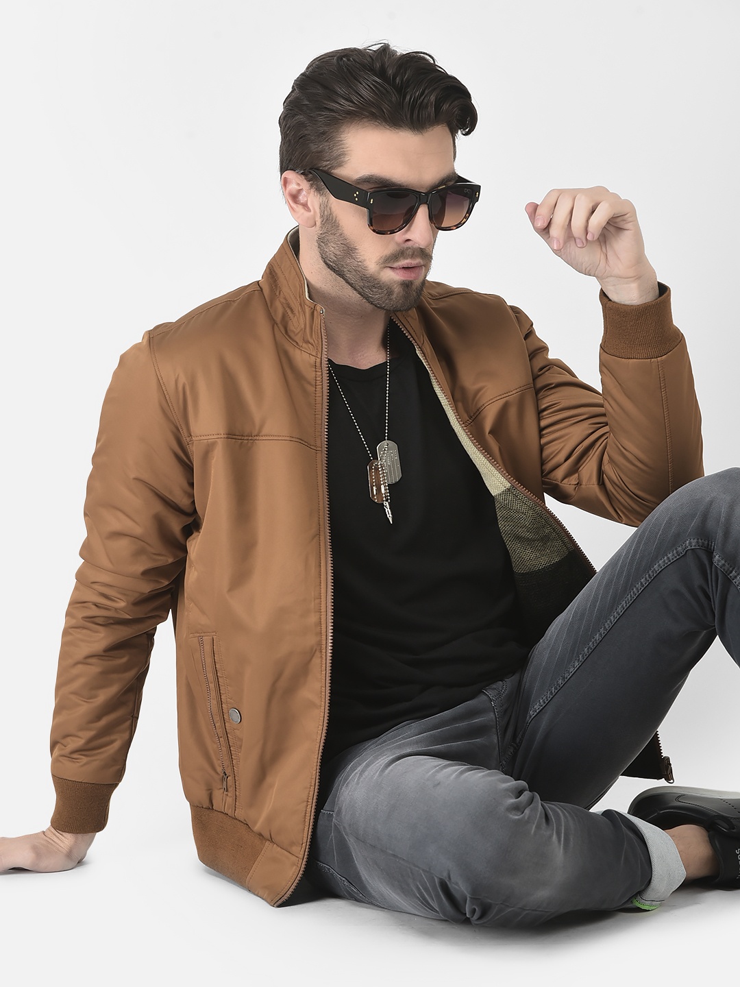 

Crimsoune Club Men Bomber Jacket, Tan