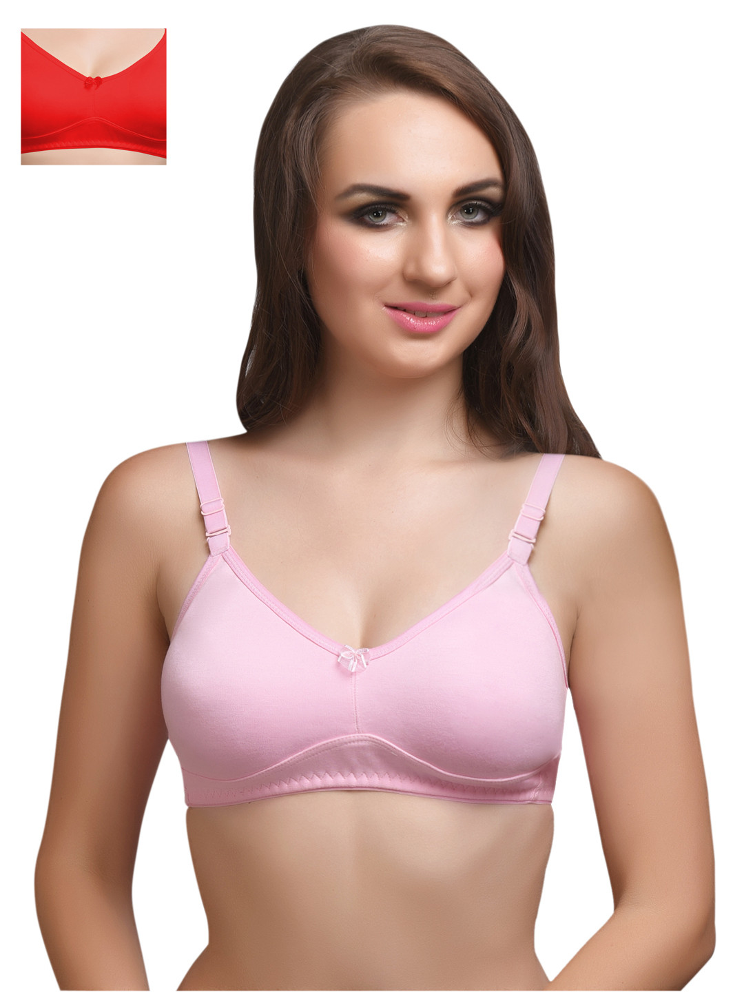 

Lady Lyka Pack of 2 Full-Coverage T-shirt Bras, Pink