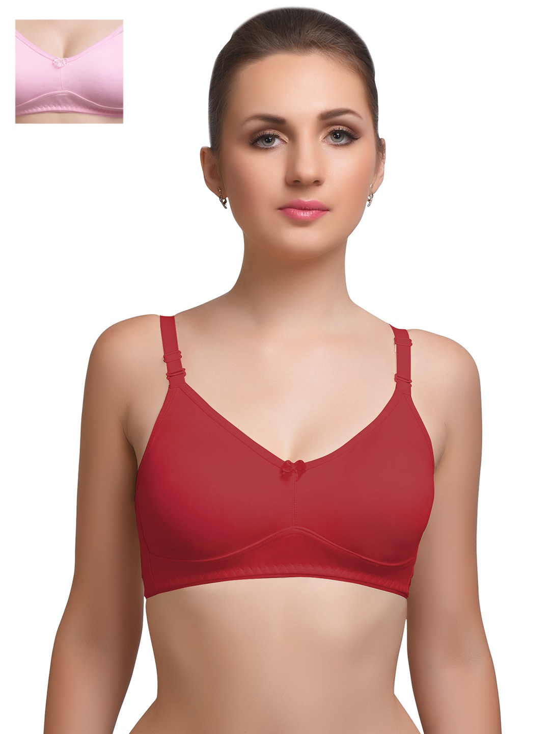 

Lady Lyka Pack of 2 Full-Coverage Bras, Maroon