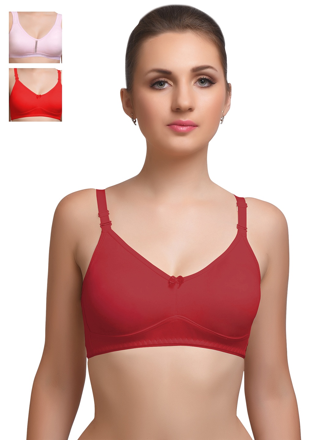 

Lady Lyka Pack of 3 Full-Coverage Non-Padded Bras MINIMIZER, Maroon